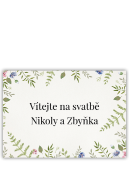 Svatební uvítací karta ve formátu A3. Blesková tvorba. - Herbal